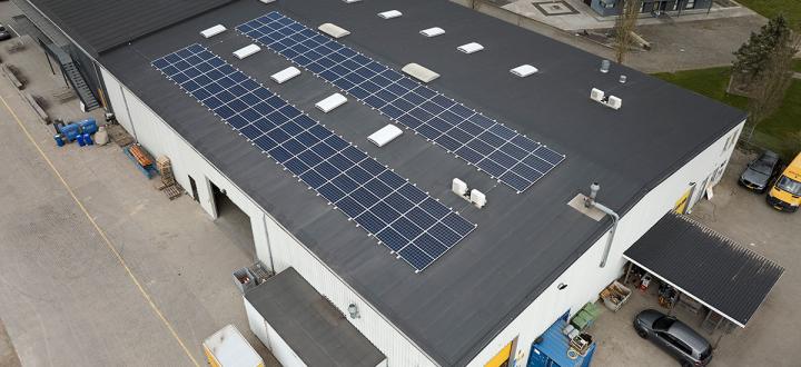 solceller på lager strømforbrug